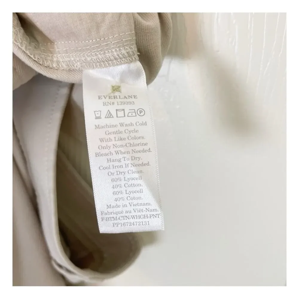 Everlane Way-High Drape Wide Leg Trousers Sandstone Neutral Pants NWT Sz 10 S